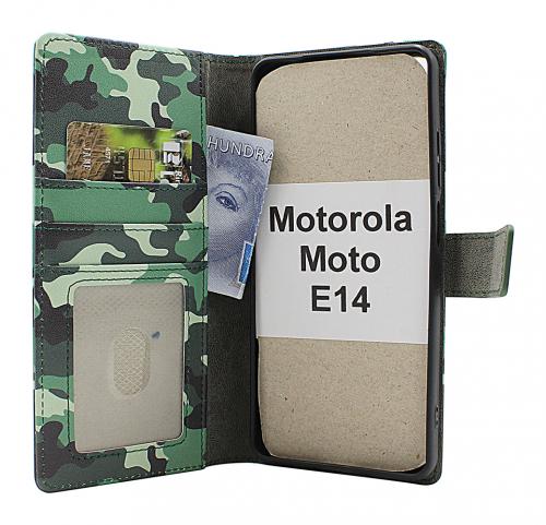 CoverinSkimblocker Motorola Moto E14 Plnboksfodral Design