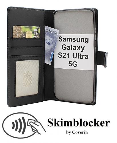 CoverinSkimblocker Samsung Galaxy S21 Ultra 5G Magnet Plnboksfodral