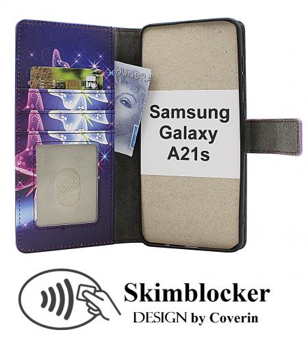 CoverinSkimblocker Samsung Galaxy A21s Plnboksfodral Design