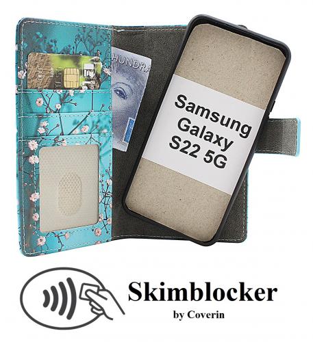 CoverinSkimblocker Samsung Galaxy S22 5G Magnet Plnboksfodral Design