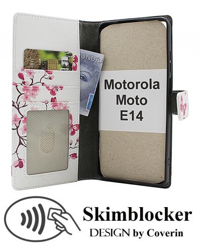 CoverinSkimblocker Motorola Moto E14 Plnboksfodral Design