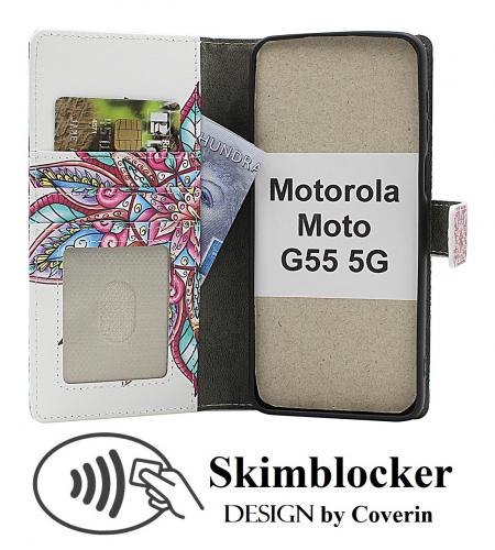 CoverinSkimblocker Motorola Moto G55 5G Plnboksfodral Design