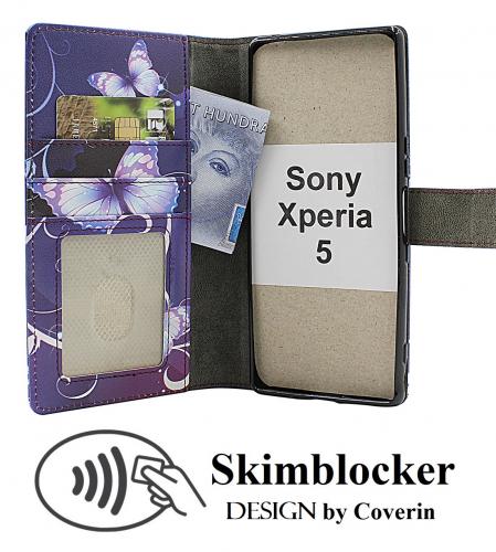 CoverinSkimblocker Sony Xperia 5 Plnboksfodral Design