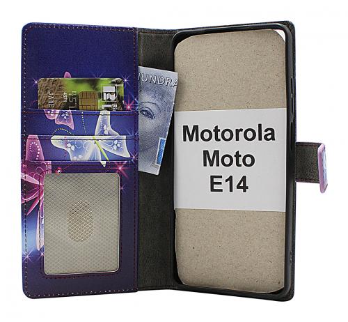 CoverinSkimblocker Motorola Moto E14 Plnboksfodral Design