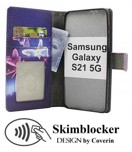 CoverinSkimblocker Samsung Galaxy S21 5G Plnboksfodral Design