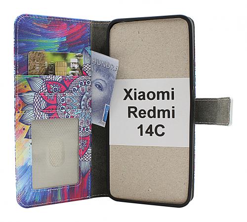 CoverinSkimblocker Xiaomi Redmi 14C Magnet Plnboksfodral Design