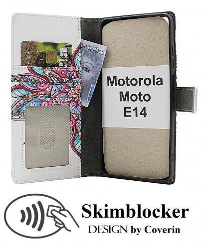 CoverinSkimblocker Motorola Moto E14 Plnboksfodral Design