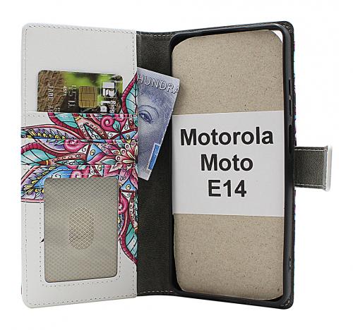 CoverinSkimblocker Motorola Moto E14 Plnboksfodral Design