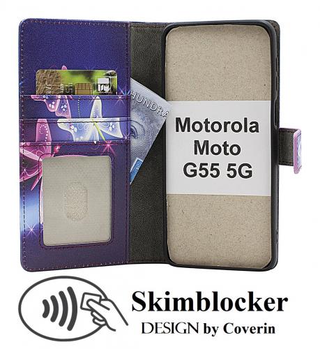 CoverinSkimblocker Motorola Moto G55 5G Plnboksfodral Design