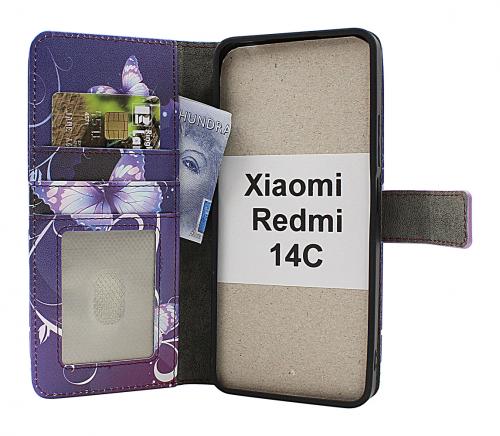 CoverinSkimblocker Xiaomi Redmi 14C Magnet Plnboksfodral Design