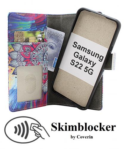 CoverinSkimblocker Samsung Galaxy S22 5G Magnet Plnboksfodral Design