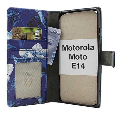 CoverinSkimblocker Motorola Moto E14 Plnboksfodral Design