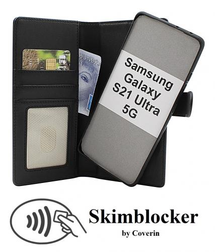 CoverinSkimblocker Samsung Galaxy S21 Ultra 5G Magnet Plnboksfodral