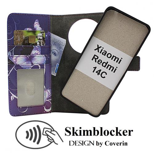 CoverinSkimblocker Xiaomi Redmi 14C Magnet Plnboksfodral Design