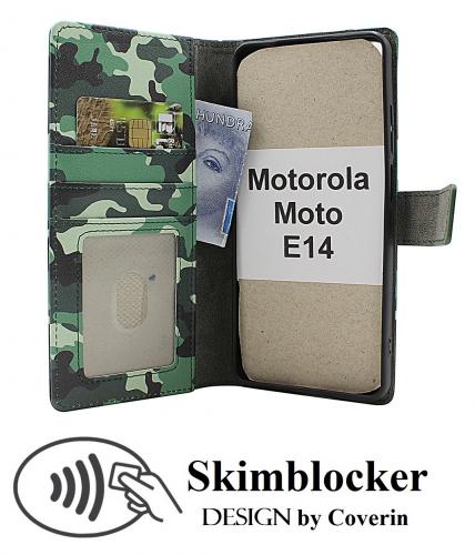 CoverinSkimblocker Motorola Moto E14 Plnboksfodral Design