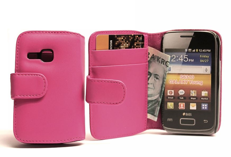 Plånboksfodral Samsung Galaxy Young (s6310) Hotpink