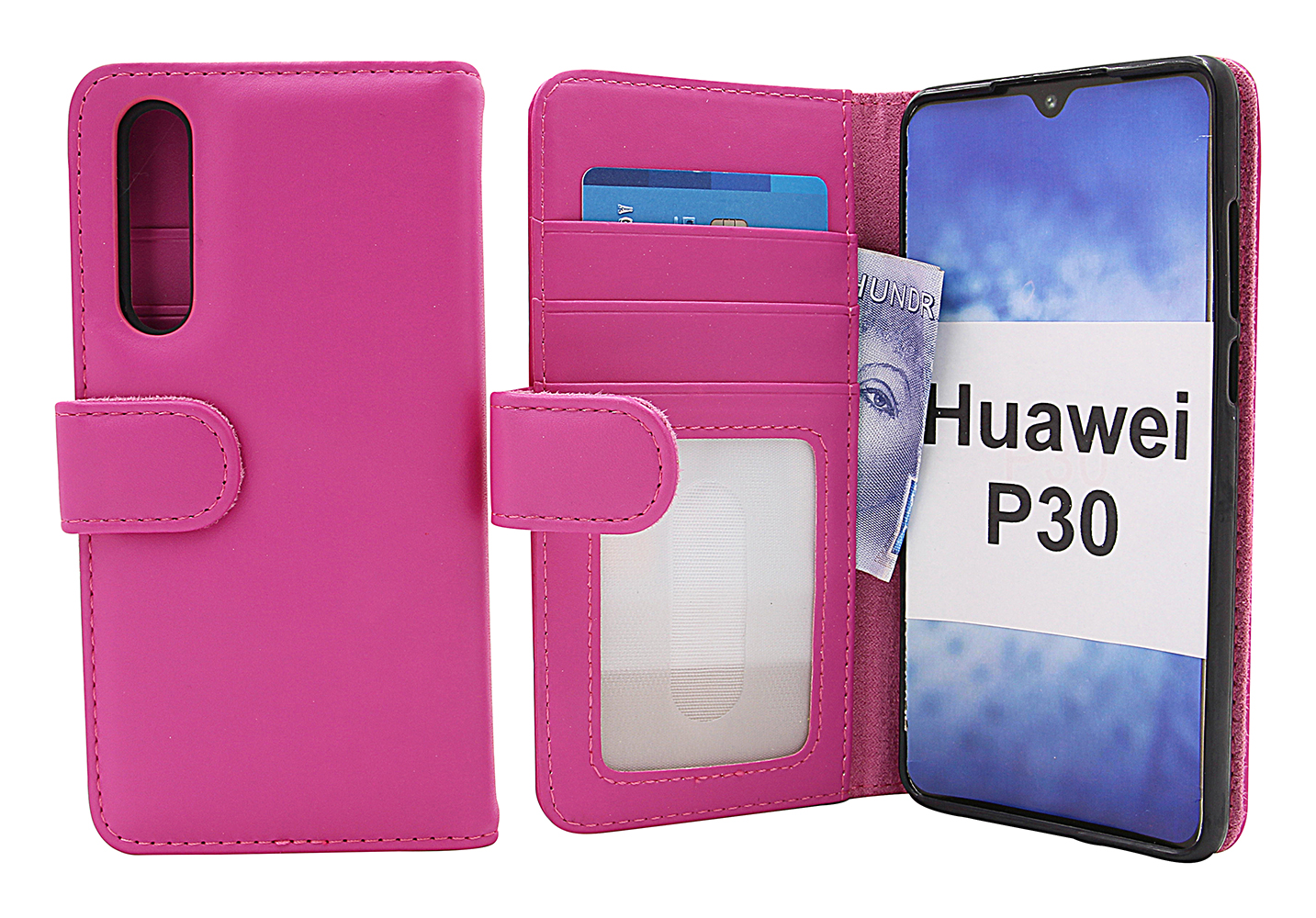 Skimblocker Plånboksfodral Huawei P30 Hotpink