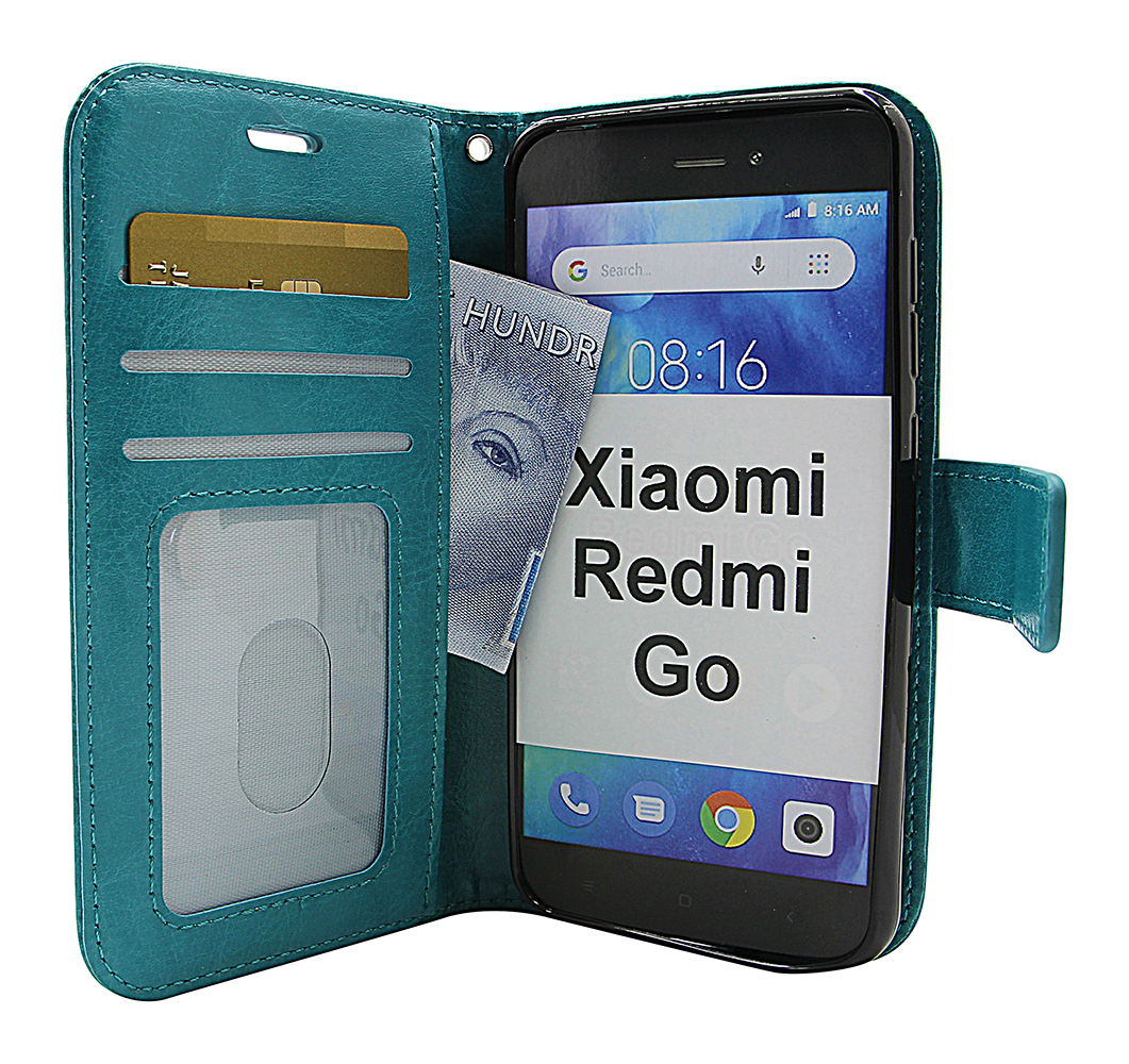 Crazy Horse Wallet Xiaomi Redmi Go Turkos