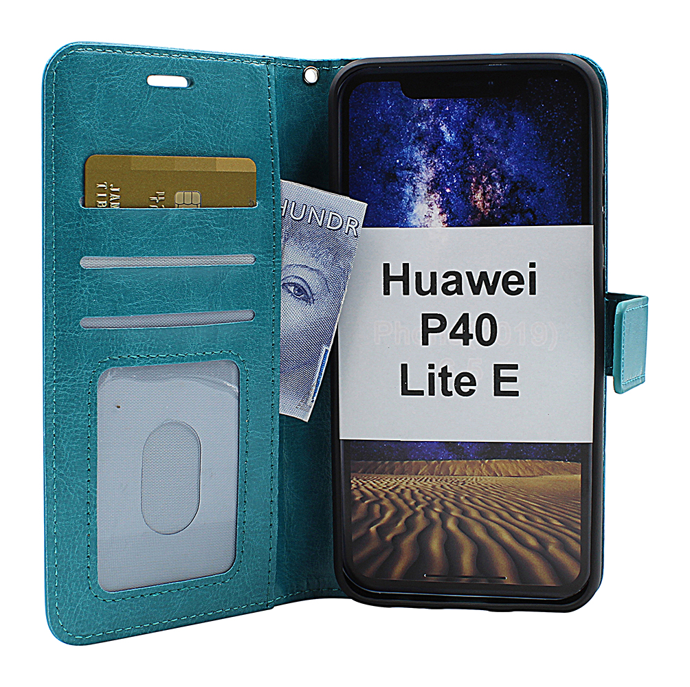 Crazy Horse Wallet Huawei P40 Lite E Turkos