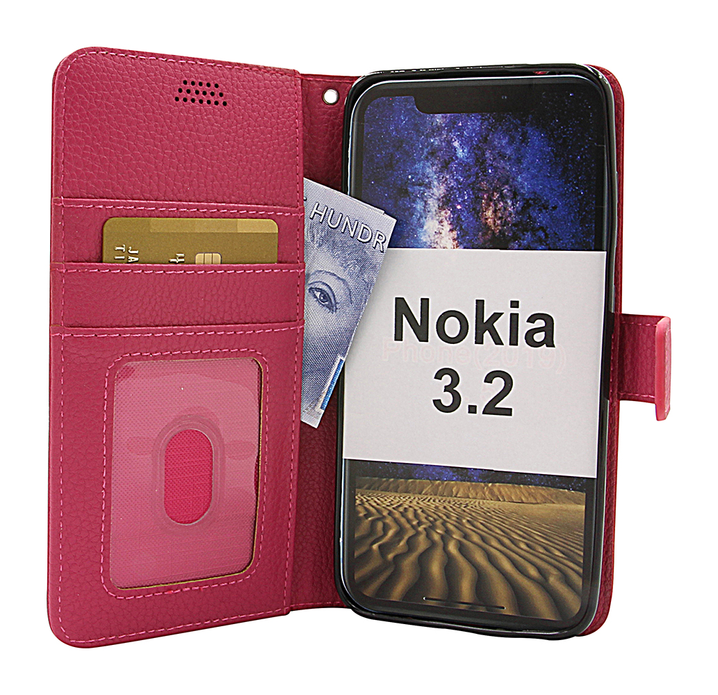 New Standcase Wallet Nokia 3.2 Hotpink