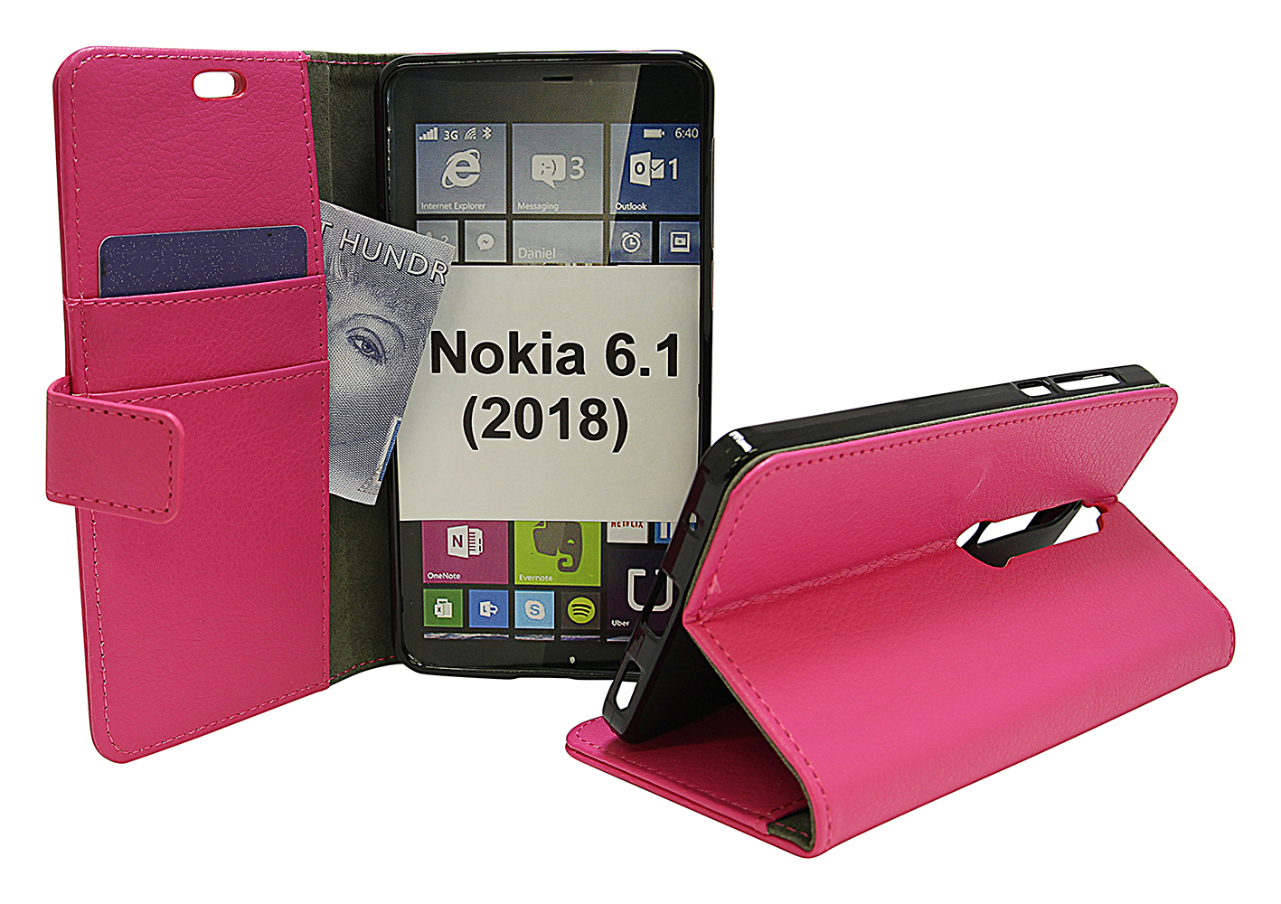 Standcase Wallet Nokia 6 (2018) Hotpink