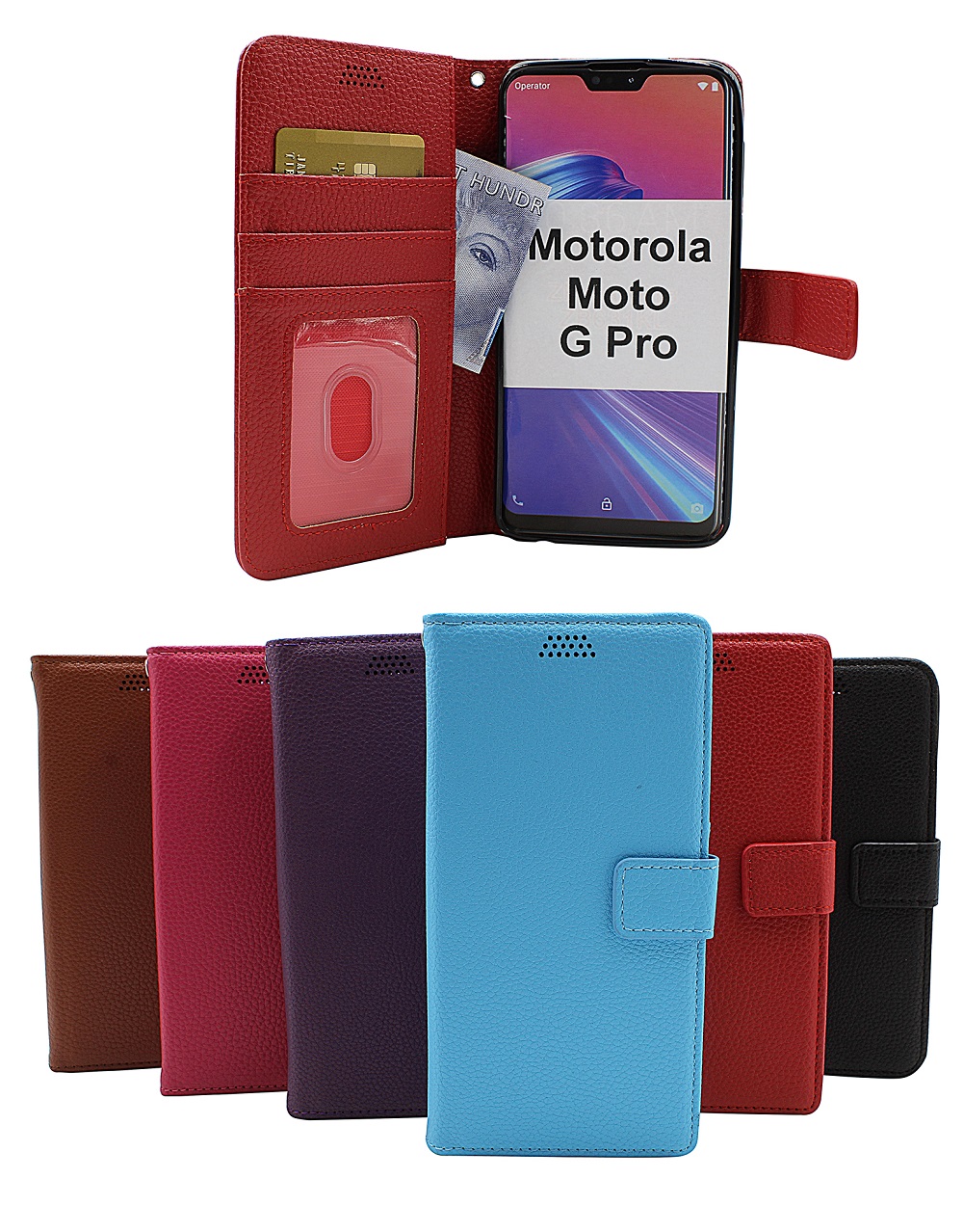 New Standcase Wallet Motorola Moto G Pro (Svart)