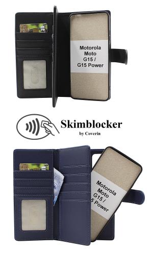 Skimblocker Motorola Moto G15 / G15 Power XL Magnet Plånboksfodral