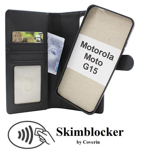Skimblocker Motorola Moto G15 / G15 Power Magnet Plånboksfodral