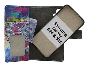 Skimblocker Samsung Galaxy S24 / S25 Magnet Plånboksfodral Design