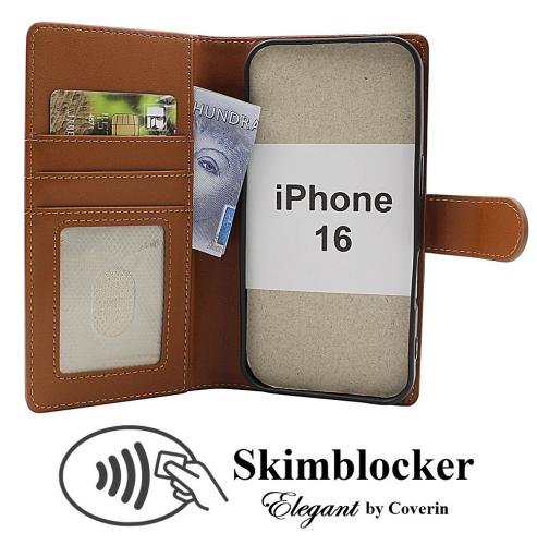 Skimblocker iPhone 16 Plånboksfodral