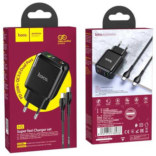 HocoUSB-C Hoco N5 Dual Snabbladdare