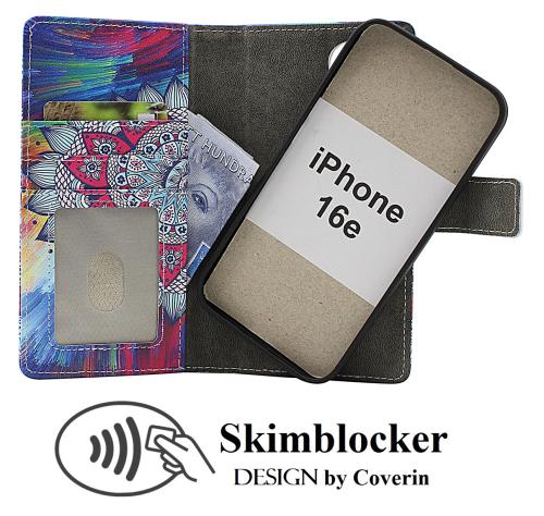 CoverinSkimblocker iPhone 16e Magnet Plånboksfodral Design