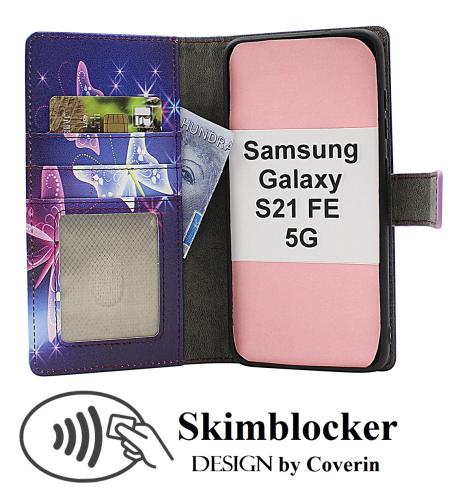 Skimblocker Samsung Galaxy S21 FE 5G Magnet Plånboksfodral Design