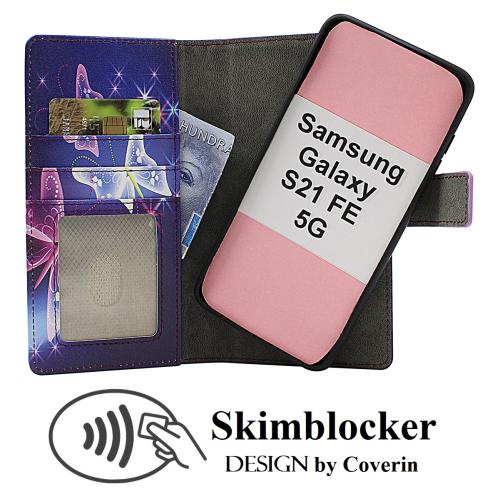 Skimblocker Samsung Galaxy S21 FE 5G Magnet Plånboksfodral Design