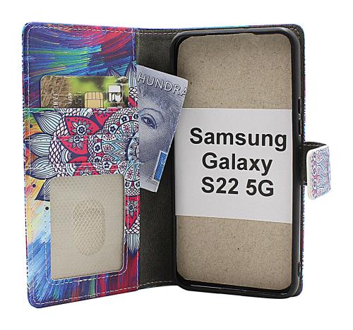 Skimblocker Samsung Galaxy S22 5G Magnet Plånboksfodral Design
