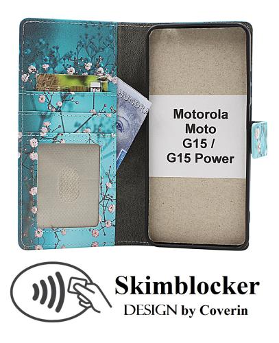 CoverinSkimblocker Motorola Moto G15 / G15 Power Plånboksfodral Design