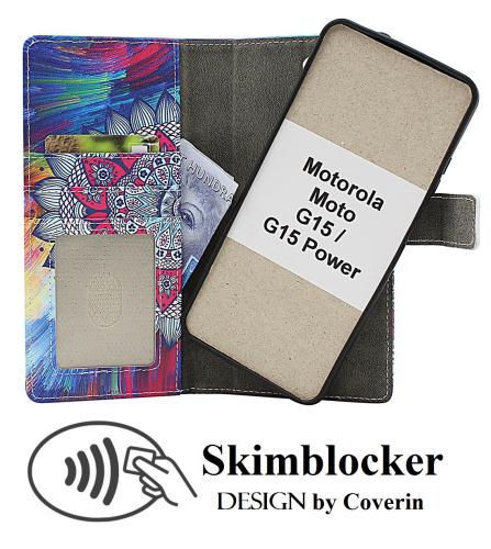 Skimblocker Motorola Moto G15 / G15 Power Magnet Plånboksfodral Design
