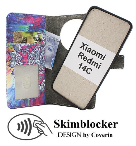 CoverinSkimblocker Xiaomi Redmi 14C Magnet Plånboksfodral Design