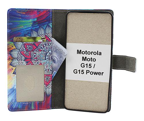 Skimblocker Motorola Moto G15 / G15 Power Magnet Plånboksfodral Design
