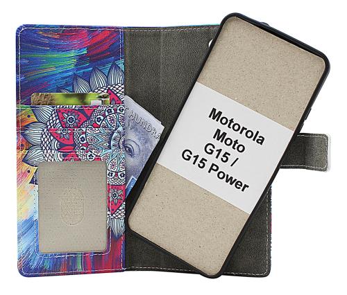 Skimblocker Motorola Moto G15 / G15 Power Magnet Plånboksfodral Design