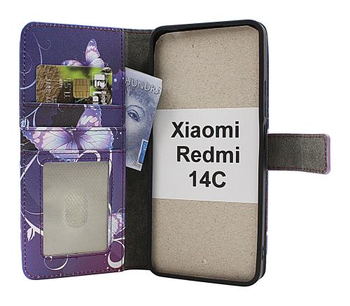 CoverinSkimblocker Xiaomi Redmi 14C Magnet Plånboksfodral Design