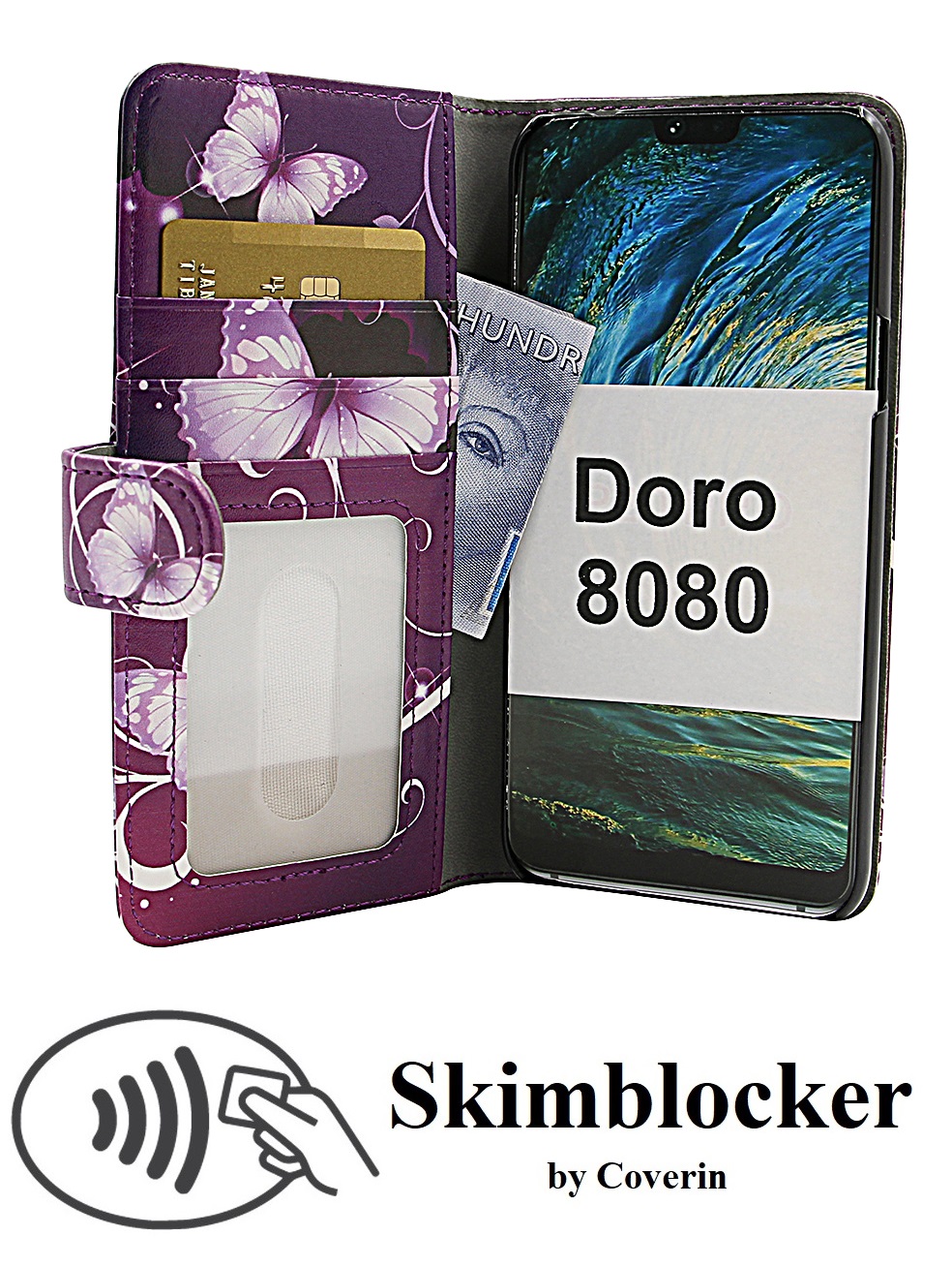CoverInSkimblocker Designwallet Doro 8080