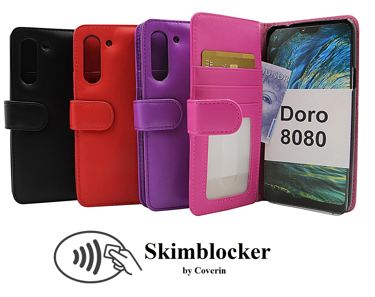 Skimblocker Plånboksfodral Doro 8080 Röd a3e0 | Röd | Fyndiq