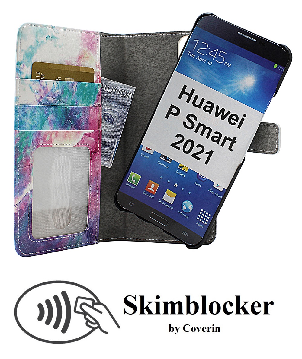 CoverInSkimblocker Magnet Designwallet Huawei P Smart 2021