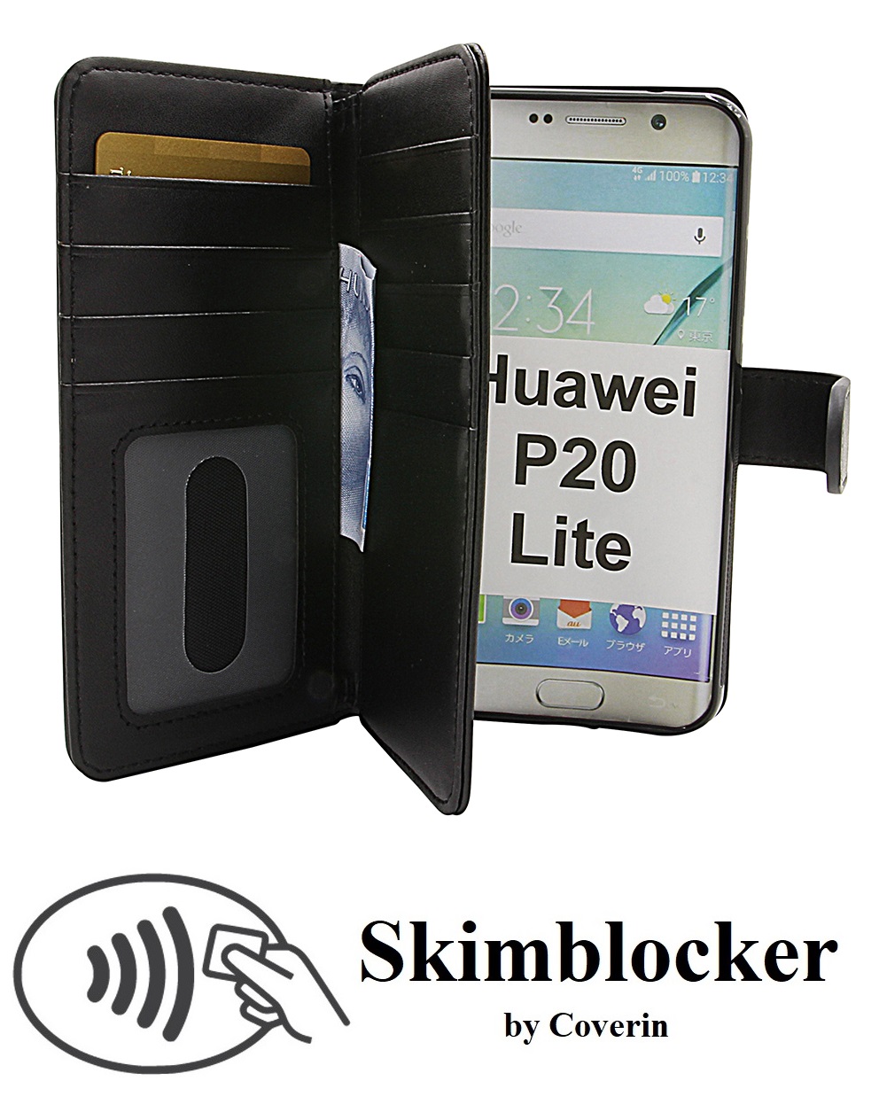 CoverInSkimblocker XL Magnet Fodral Huawei P20 Lite