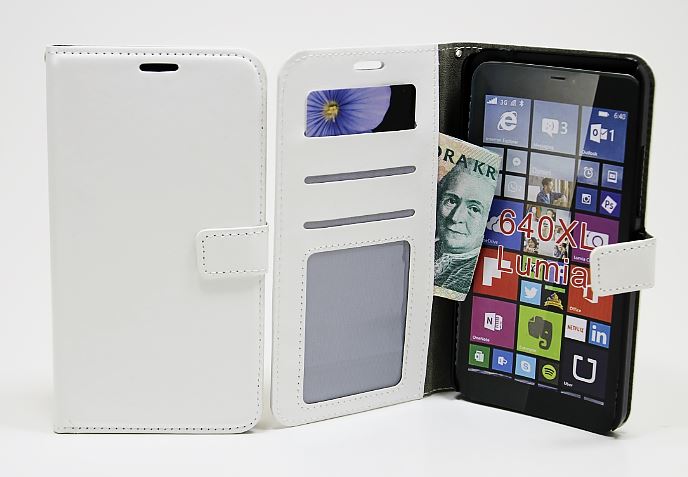 billigamobilskydd.seCrazy Horse wallet Microsoft Lumia 640 XL Vit