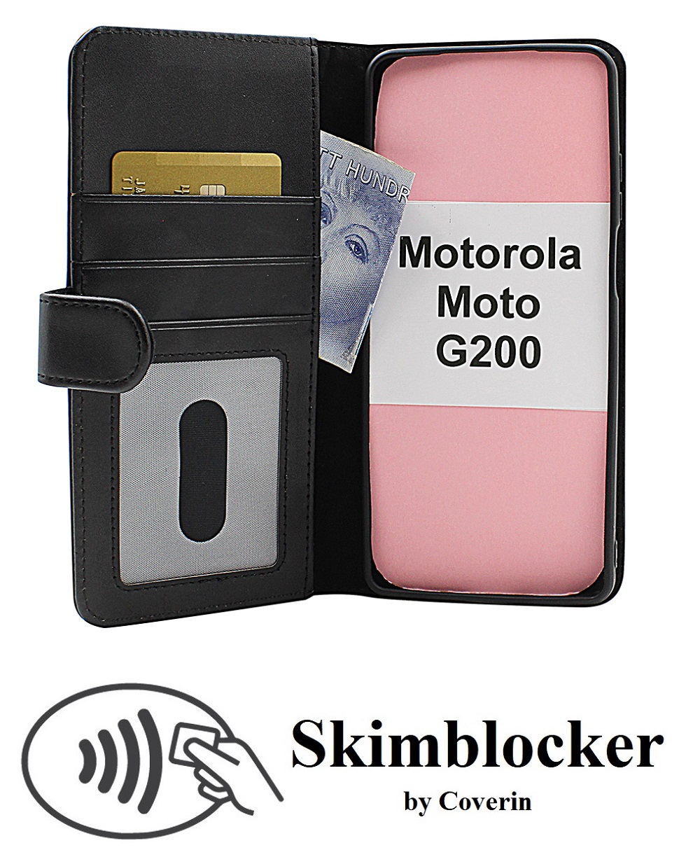 CoverInSkimblocker Plnboksfodral Motorola Moto G200