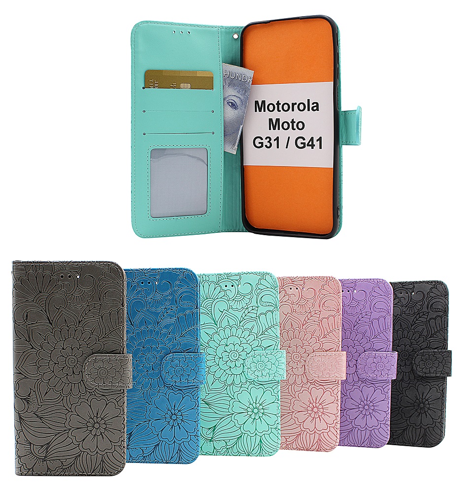 billigamobilskydd.seFlower Standcase Wallet Motorola Moto G31/G41