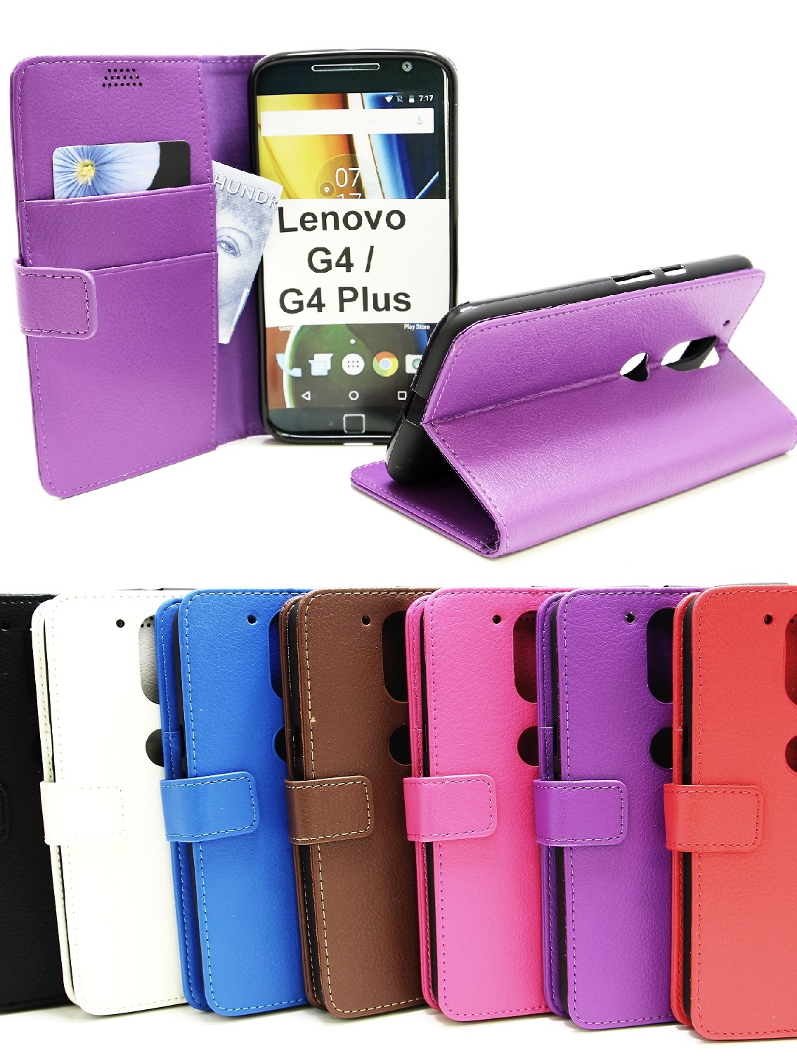 billigamobilskydd.seStandcase Wallet Lenovo Motorola Moto G4 / G4 Plus