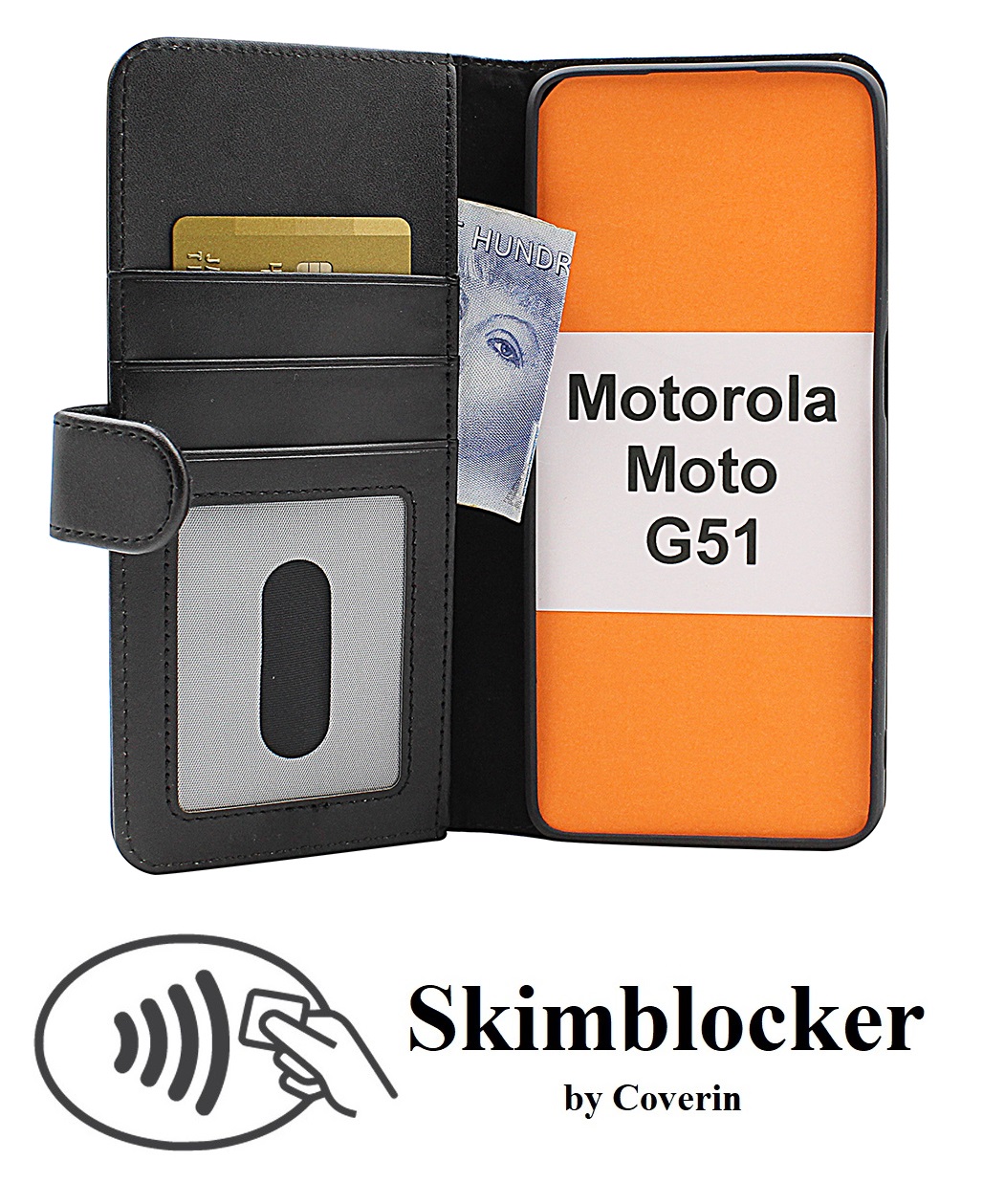 CoverInSkimblocker Plnboksfodral Motorola Moto G51